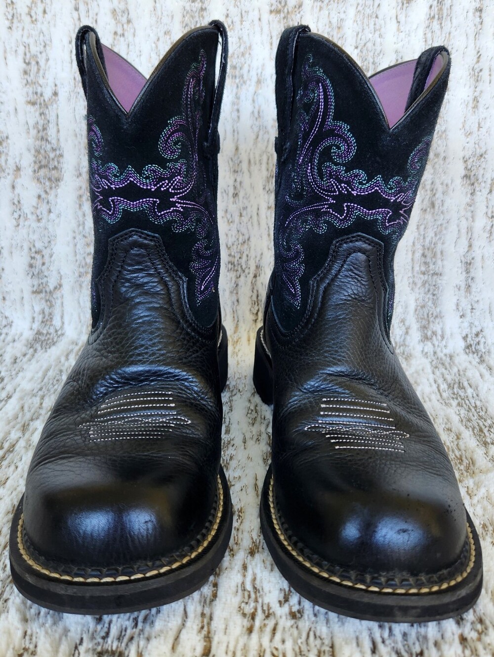 Ariat "Fatbaby II" Cowgirl Western Boot Black Leather, Women's Size 9B - Picture 4 of 12
